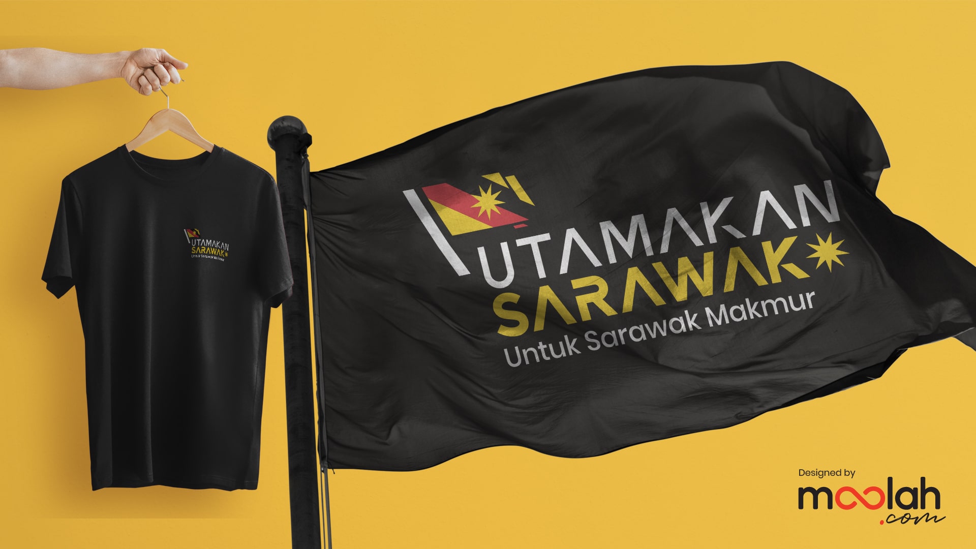 Utamakan Sarawak Logo Campaign 10 min Moolah Design